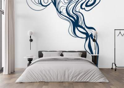 smoke line art sketch outline isolated design element cosmetics vector Wall mural