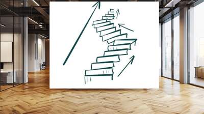 stairs vector sketch simple doodle hand drawn line illustration isolated abstract sign symbol clip art Wall mural