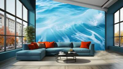 background with waves of the sea template for splash blue are trendy pastel shades for summer designs Wall mural