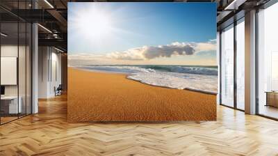 beach and sun on atlantic ocean Wall mural