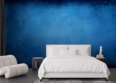 blue background with vintage texture old blue paper with dark grunge border july 4th color Wall mural