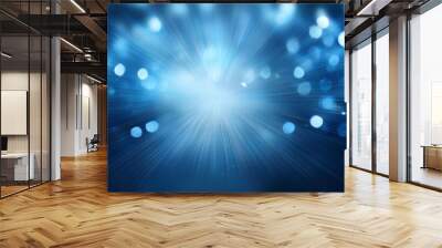 blue glitter sparkles defocused rays lights bokeh radial abstract background texture Wall mural