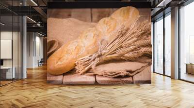 loaf of bread with cereals and underlay Wall mural