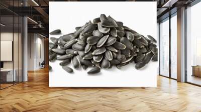 sunflower seeds isolated on white background Wall mural