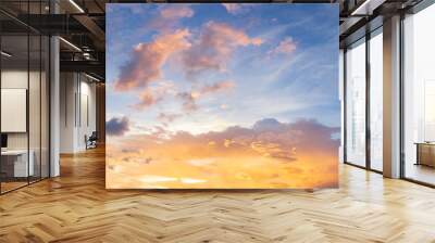 Panorama sunset sky and beautiful cloud, background concept. Wall mural