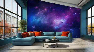 Blue and Purple Galaxy Background Created with Generative AI Technology Wall mural