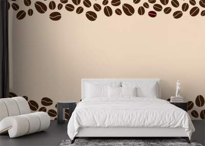 coffee beans background with blank space Wall mural