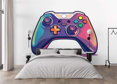 Game Controller with Colorful Paint Background Created with Generative AI Technology Wall mural