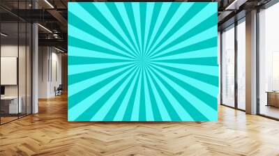 green sun burst ray background Wall mural