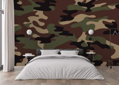 vector background of soldier green camo pattern Wall mural