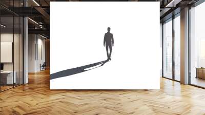 A man is walking on a white background Wall mural