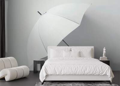 White umbrella isolated on white background Wall mural