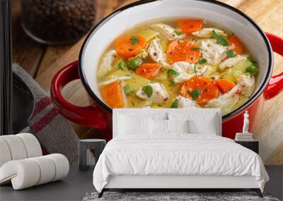 Bowl of Chicken Noodle Soup Wall mural