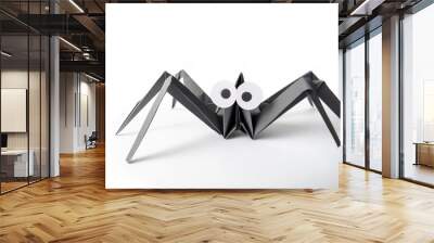 animal concept paper origami isolated on white background of a spider arachnid with copy space, simp Wall mural