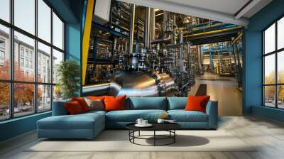 Export technology in Belgium: Chemical production and automotive components, Wall mural