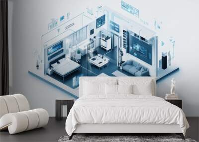 Smart home innovation lab where engineers are developing new technologies Wall mural