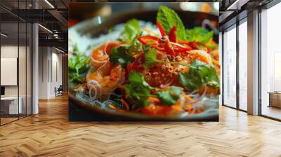 Vibrant Vietnamese cuisine with appetizing presentation and beautiful lighting Wall mural