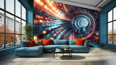 An abstract technology background is a work of art that celebrates the beauty and complexity of technology. ai generated. Wall mural