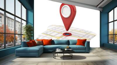 location pin on a map. isolated on white background, transparent background Wall mural