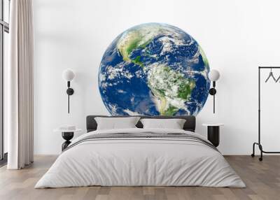 Blue planet earth isolated With Clipping path. Elements of this image furnished by NASA Wall mural