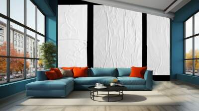 white paper wrinkled poster Wall mural