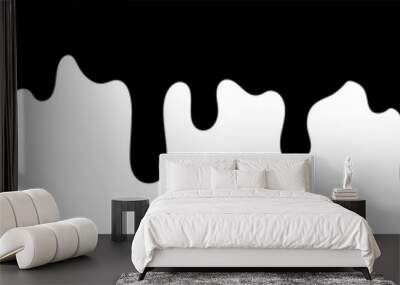 Drip border. Dripping liquid. Flow of paint. Flowing paint, stains. Hand drawn vector illustration. Wall mural