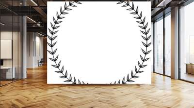 Vector illustration of Silver elements of design awards and seals on a white background - star, ribbon, laurel wreath, ears of wheat Wall mural