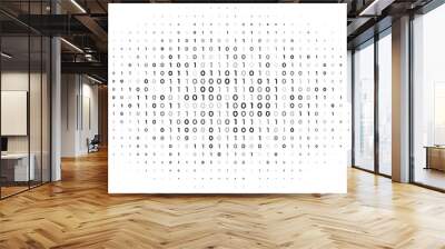 Vector streaming binary code background. Data and technology, decryption and encryption, computer background numbers 1,0. Coding or Hacker concept. Vector illustration. Wall mural