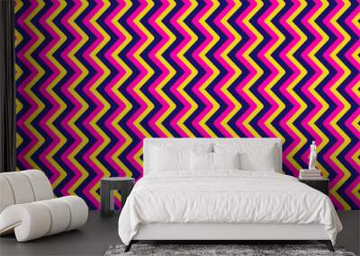 Abstract. Colorful geometric seamless pattern on purple background. Vector. Wall mural