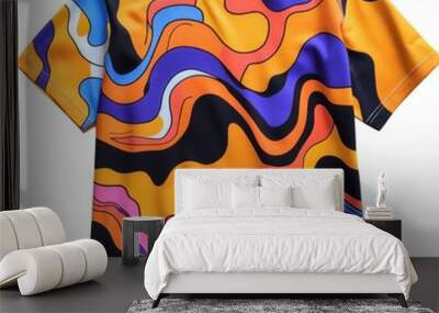 Colorful abstract patterned t-shirt design. Wall mural