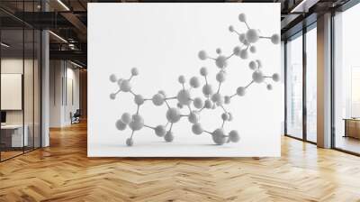 Abstract white molecules or atoms design. Clean pure structure for Science technology experiment or medical in laboratory research on white background. Isolated object clipping path. 3d illustration. Wall mural