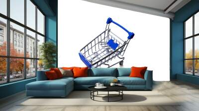 shopping cart isolated on white Wall mural