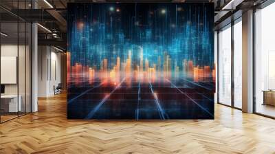 Abstract digital visualization of AIdriven business strategy merging data science with innovative management Wall mural