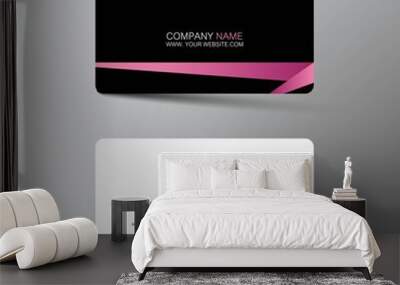 Modern business card template design. With inspiration from the abstract. Contact card for company. Two sided black and pink on the gray background. Vector illustration.  Wall mural