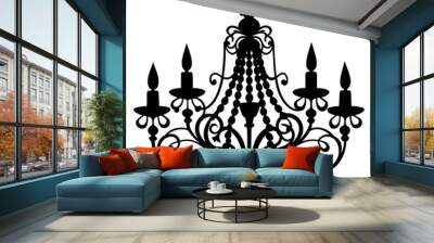 Chandelier vector silhouette Wall mural