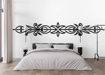 Patterned Divider Line element, white background Wall mural