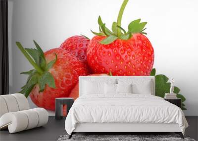 Strawberry isolated on white background Wall mural