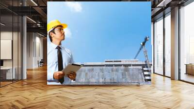 Building site and building design and engineers. Wall mural