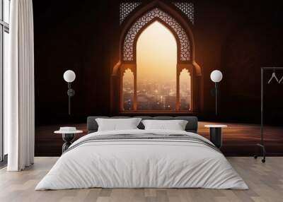 3d illudtration of amazing architecture design of muslim mosque ramadan concept Wall mural