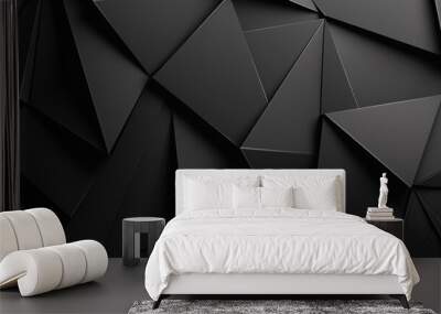 A black and white image of a jagged pattern of triangles Wall mural