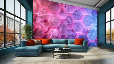 A colorful background with a pattern of hexagons Wall mural