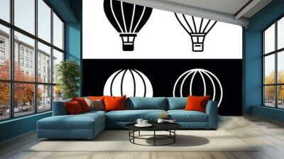 Balloon icon. Symbol of travel or excursion. Transport for observation, survey or reconnaissance. Wall mural