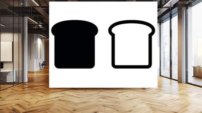 Icon of a slice of bread for a sandwich. Sliced piece of bread. Bread for toaster. Wall mural