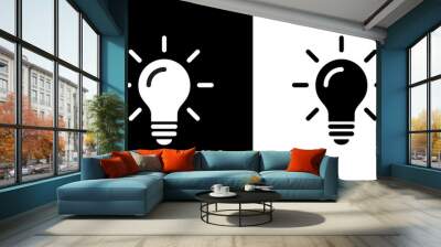 light bulb icon. energy and thinking symbol. creative idea and inspiration concept. isolated raster  Wall mural