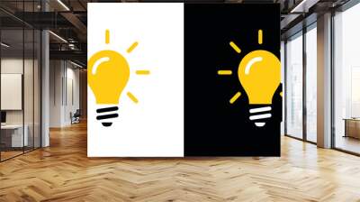 light bulb icon. energy and thinking symbol. creative idea and inspiration concept. isolated vector  Wall mural