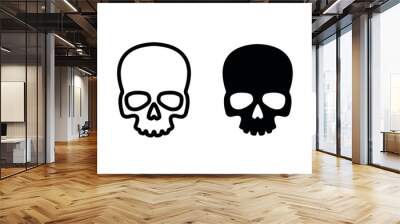 Skull icon. Symbol of poison and danger. Pirate flag attribute. Isolated vector illustration on white background. Wall mural