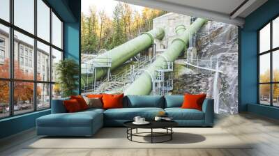 double green penstock for transfer a lot of water for generate electric. Wall mural