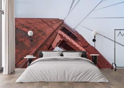 Golden gate bridge ,looking up,San Francisco,California,usa... Wall mural