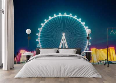 las vegas,nevada,usa. 05-30-17: high roller ,big Ferris Wheel, stands tall 550-foot and has a diameter of 520-foot. Wall mural