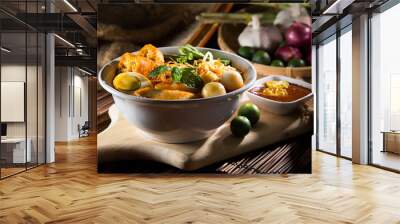  traditional curry spicy noodle soup Wall mural